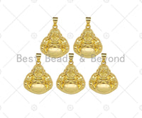 18K Dainty Gold Buddha Shape Pendant/Charm,Gold Religion Charm, Necklace Bracelet Charm Pendant,19x22mm,Sku#LK298