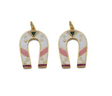 CZ Enamel Horseshoe Charm, Sku#Z1447