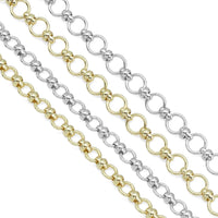 Handmade Gold Silver 8mm/6mm Round Link Chain SKU#LX381