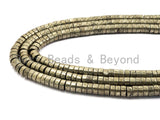 Natural Pyrite Heishi Beads, 3x6mm/ 4x8mm Pyrite Heishi Gemstone Beads, 15.5" FULL Strand,SKU#W21