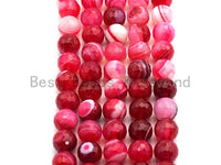 High Quality Faceted Red Banded Agate beads, 6mm/8mm/10mm/12mm Red Agate Gemstone beads, Natural Agate Beads, 15.5inch strand, SKU#U452