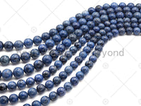 High Quality Natural Dumortierite Round smooth Beads, Navy Blue Genuine Beads, 6mm/8mm/10mm/12mm, 15.5'' Full Strand,Sku#U1085