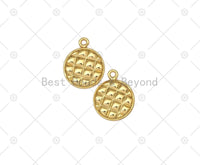 Dainty Gold Round Coin Shape Pendant, 18K Gold Filled Round Charm, Necklace Bracelet Charm Pendant, 20x16mm,Sku#Y519