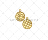 Dainty Gold Round Coin Shape Pendant, 18K Gold Filled Round Charm, Necklace Bracelet Charm Pendant, 20x16mm,Sku#Y519