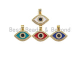 Enamel Colorful Evil Eye Pendant, CZ Micro Pave Oil Drop pendant,Enamel pendant,Enamel Jewelry, 15x21mm, sku#F1049