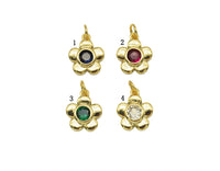 Colorful CZ Flower Charm, Sku#FH192