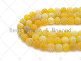 High Quality Natural Yellow Frosted Matt Fire Agate, Round 6mm/8mm/10mm/12mm Yellow Fire Agate, 15.5" Full Strand, sku#UA149