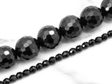 Wholesale Quality Faceted Shinny Black Onyx Beads-2mm/3mm/4mm/6mm/8mm/10mm/12mm/14mm/18mm/20mm- Black Onyx Beads,15.5" Full Strand, SKU#Q4