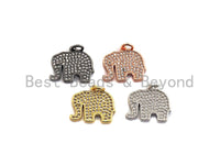 CZ Micro Pave Elephant Shaped Pendant/Charm, Cubic Zirconia Pendant Charm,17x15mm,sku#Z533