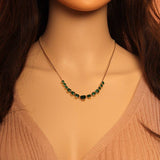 Gold Dainty Chain Triangle CZ Adjustable Necklace,sku#LD406