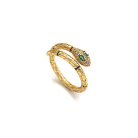 Green Eye Snake Stackable Ring, Sku#x167