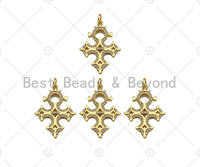 CZ Micro Pave Cross Shape Pendant/Charm,18K Dainty Gold Charm, Necklace Bracelet Charm Pendant,20x28mm,Sku#Z1316