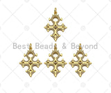 CZ Micro Pave Cross Shape Pendant/Charm,18K Dainty Gold Charm, Necklace Bracelet Charm Pendant,20x28mm,Sku#Z1316