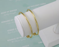 Gold Cuff Bangle bracelets with ball end, Sku#X292