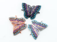 CZ Micro Pave Mixed Color Butterfly Connector 20x25mm, CZ Pave Charms, SKU#E288