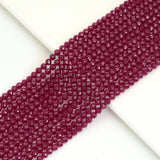 Red Corundum Round Faceted Beads, Sku#U1880