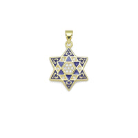 CZ Cobalt Enamel Jewish Star of David Pendant, Sku#LX599