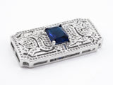 CZ Micro Pave Square/Rectangular Pendant/Connector/Jewelry Link Connector, 38x18mm, SKU#F276