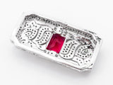 CZ Micro Pave Square/Rectangular Pendant/Connector/Jewelry Link Connector, 38x18mm, SKU#F276