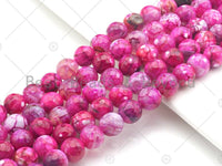 Hot Pink Fire Agate, Round Faceted/Smooth 6mm/8mm/10mm/12mm,