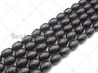 Top Quality Barrel Shape Shungite, Smooth Drum Shape Shungite, Healing Energy, Genuine Shungite Beads 10x14mm, 15.5" Full Strand, Sku#U983