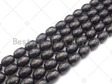 Top Quality Barrel Shape Shungite, Smooth Drum Shape Shungite, Healing Energy, Genuine Shungite Beads 10x14mm, 15.5" Full Strand, Sku#U983