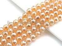 Mystic Faceted Agate Beads,6mm/8mm/10mm/12mm Gold Champaign Color Agate Gemstone Beads, 15.5" Full Strand, Sku#U688