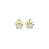 Gold Silver CZ Paw Print Charm, Sku#LK908