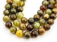 High Quality Natural Green Garnet Smooth Round/Rondelle Beads, 6mm/8mm/10mm/12mm/3x6mm Green Garnet Beads,15.5" Full Strand,SKU#U180