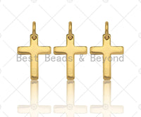 Gold Color Cross Pendant/Charm, Dainty Pave Cross Pendant, 9x13mm, sku#Y282