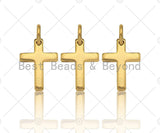 Gold Color Cross Pendant/Charm, Dainty Pave Cross Pendant, 9x13mm, sku#Y282