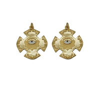 Enamel Evil Eye On Cross Charm, Sku#Y697