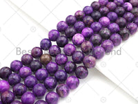 Sugilite Angelite Round Smooth Beads, Natural Angelite, 8mm/