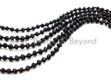 60 Long Hand Knotted Black Color Crystal Necklace, Sku#D17