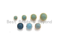 6mm/8mm/10mm/12mm Micro Pave Turquoise CZ Stone Round Ball,sku#G308T