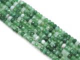 Quality Natural Green Banded Agate Faceted Rondelle Beads, 4x6mm/5x8mm, Sku#UA241