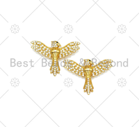 Clear CZ Micro Pave Bird Shape Pendant,18K Gold Filled Bird Charm, Necklace Bracelet Charm Pendant,30x22mm, Sku#Z1407