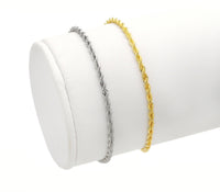 Gold Silver Rope Chain Bracelet, Sku#B340