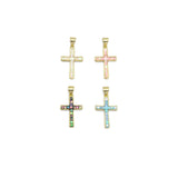 Abalone Pink White Mother of pearl Cross Charm, Sku#LX391