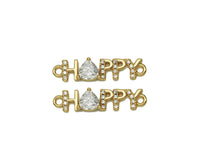 CZ Happy Word Shape Connector, Sku#LK601