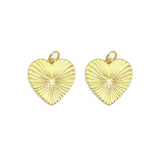 Gold Radical Heart Charm, Sku#LX361