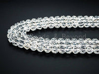 Natural Clear 16 Faceted Diamond Cut Quartz beads, 6mm/8mm/10mm/12mm, Round Faceted Clear Quartz Gemstone Beads, 15inch strand, SKU#U38