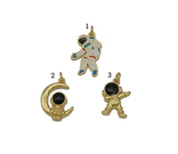 Gold Enamel Astronaut Charm, Sku#LD278