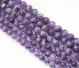 High Quality Genuine Dog Teeth Amethyst Round Smooth Beads,