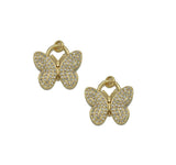 CZ Gold Butterfly Charm, Sku#LX140