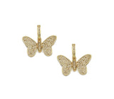 Gold Micro Pave CZ Butterfly Charm, Sku#F1520