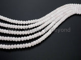 Natural White Faceted Rondelle Jade beads,4x6mm/5x8mm/6x10mm Faceted White Gemstone beads, Natural Jade Beads, 15.5inch strand, SKU#U125