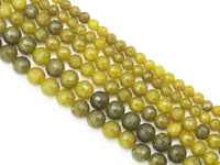 Genuine Olive Jade Round Faceted Beads, Sku#U1433