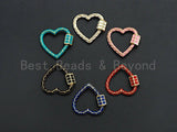 Colorful Enamel pave Heart Shape Clasp, Enamel Pave Clasp, Black/Red/Pink/White/Blue/Green Gold Carabiner Clasp, 23mm, sku#H231