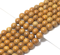 Genuine Yellow Wood Agate Round Smooth Beads, 6mm/8mm/10mm/12mm. Sku#U1496